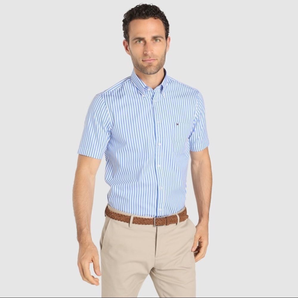 ✨HP✨Tommy Hilfiger blue striped shirt✨